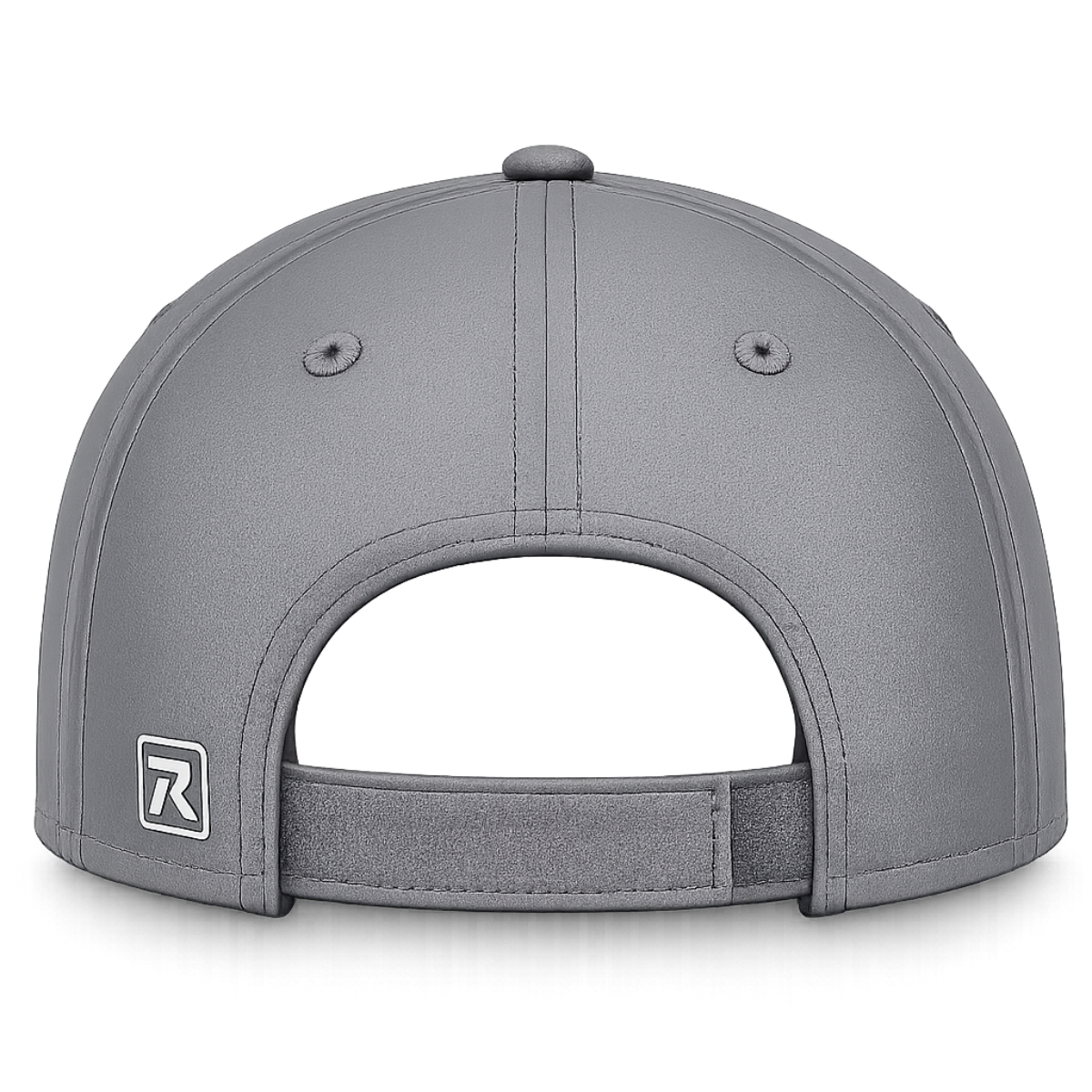 Rear view of the charcoal FLOWAV Richardson R225 Performance Hat with adjustable hook-and-loop closure.