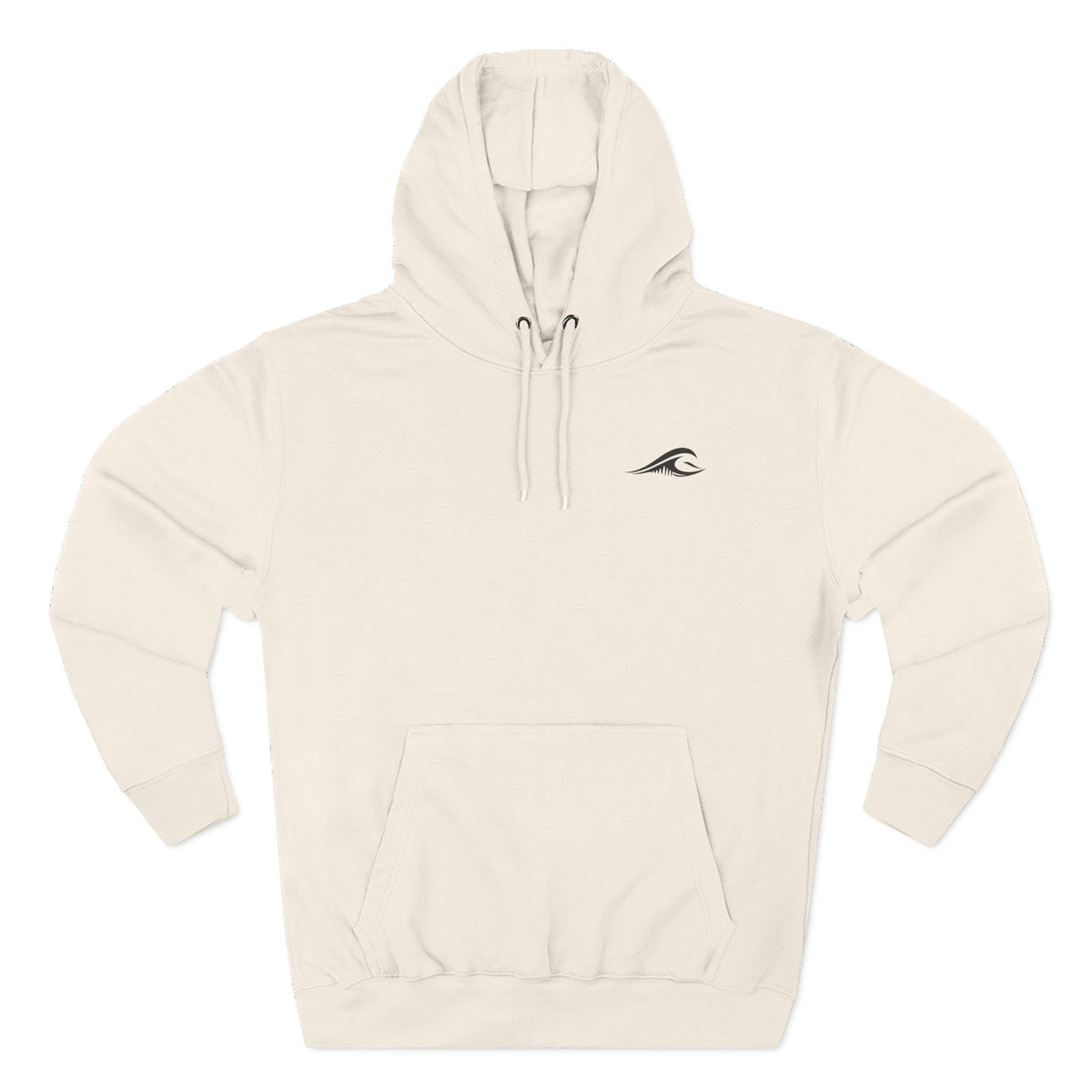 FLOWAV Coastal Graphic Hoodie in sandshell laid flat showing the front white wave logo on the chest.