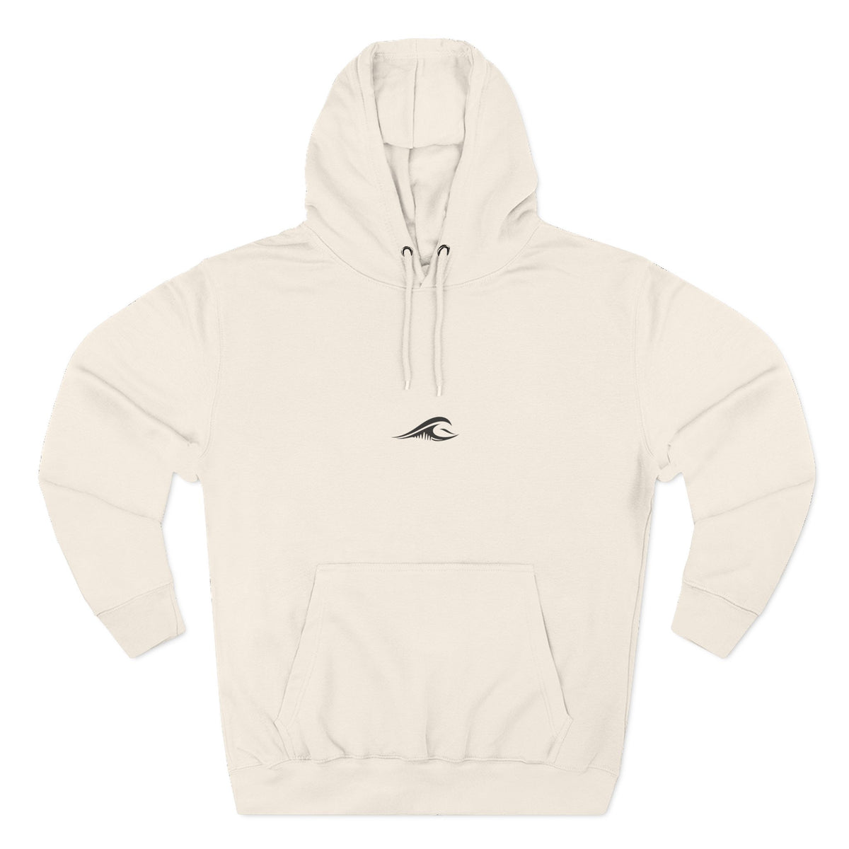 FLOWAV Signature Wave Hoodie in sandshell laid flat showing the front wave logo