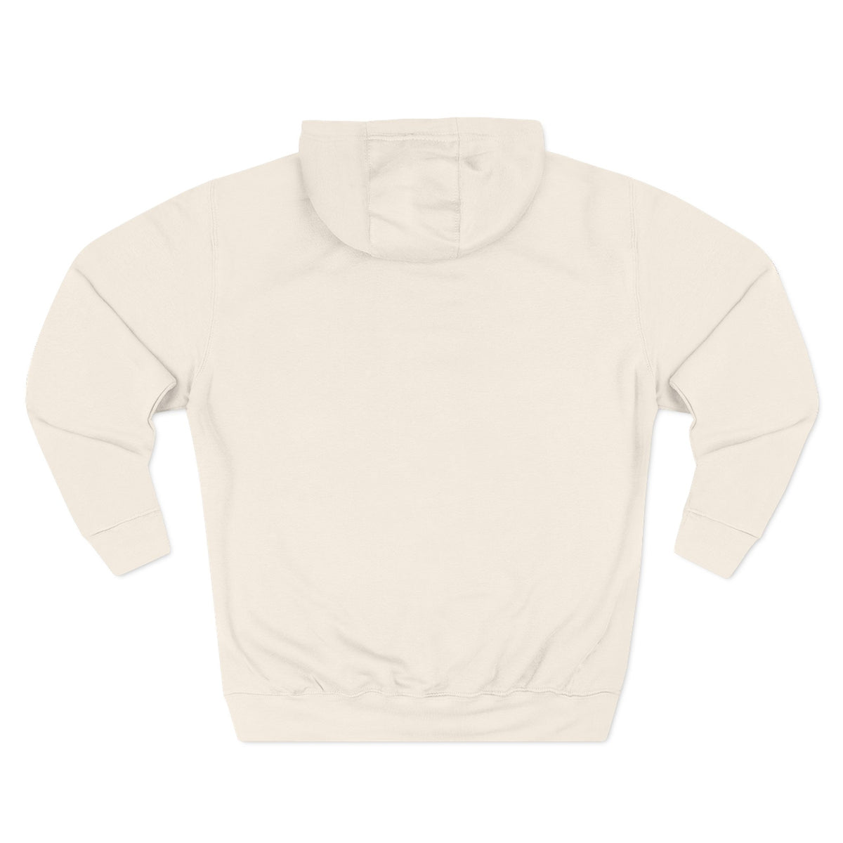 FLOWAV Signature Wave Hoodie in sandshell laid flat showing the back and fleece lined hood.