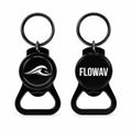 FLOWAV coastal bottle opener keychain — front wave logo and back branding, product shot
