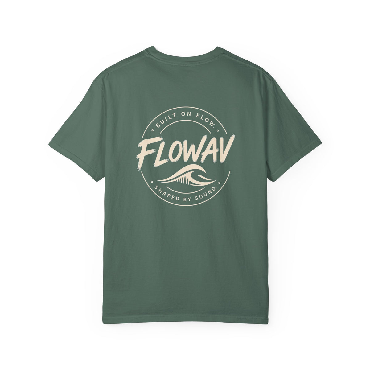 FLOWAV Coastal Graphic Tee in Blue Spruce - surf and music inspired back graphic t-shirt