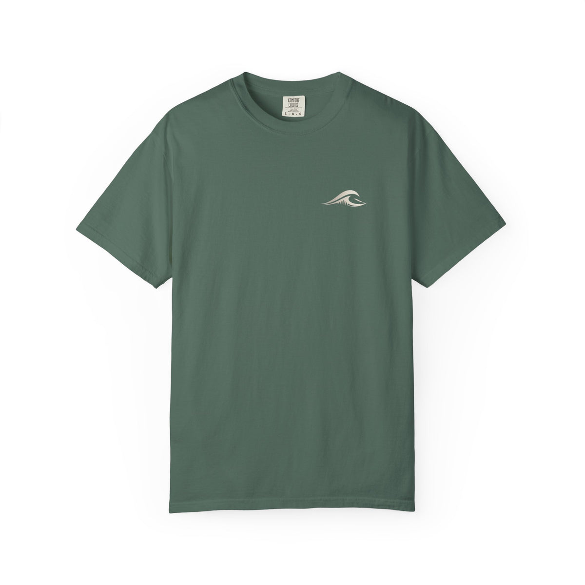 FLOWAV Coastal Graphic Tee in Blue Spruce - heavyweight coastal t-shirt with wave logo on front