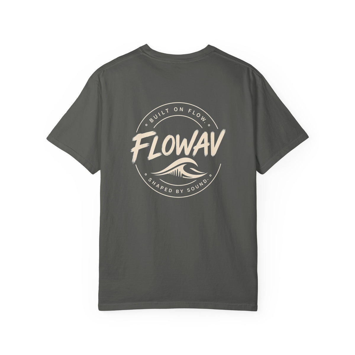 FLOWAV Coastal Graphic Tee in Pepper - surf and music inspired back graphic t-shirt