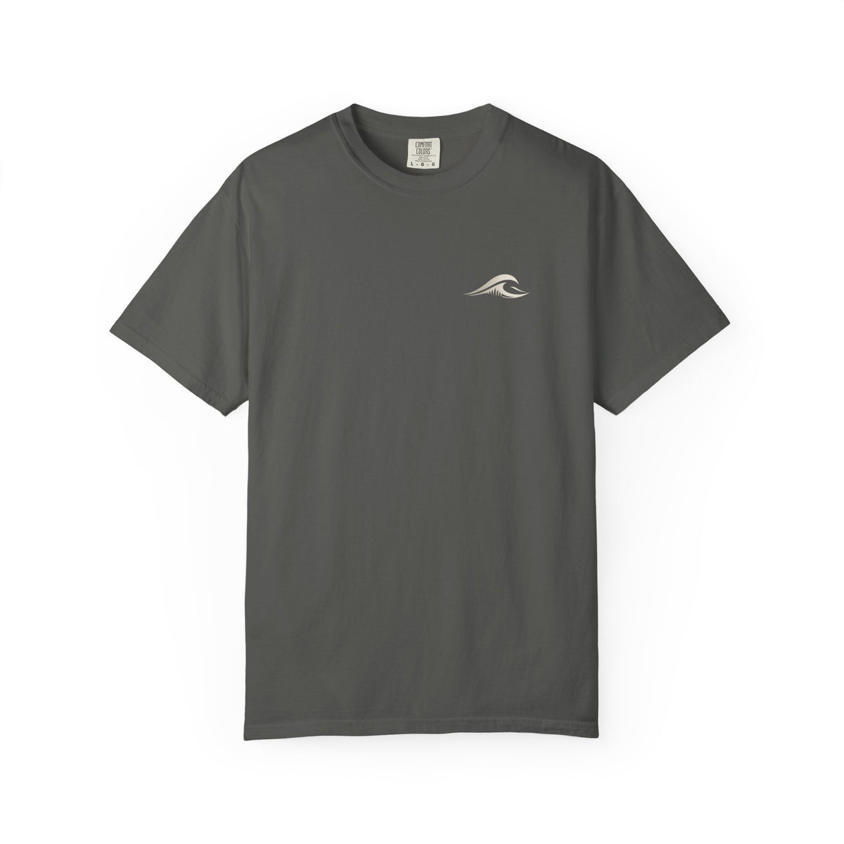 FLOWAV Coastal Graphic Tee in Pepper - heavyweight coastal t-shirt with wave logo on front