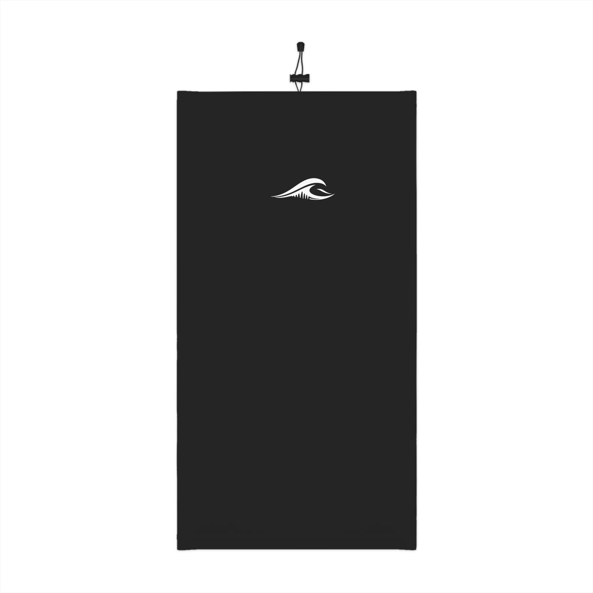 FLOWAV Winter Neck Gaiter in black showing the front laid flat
